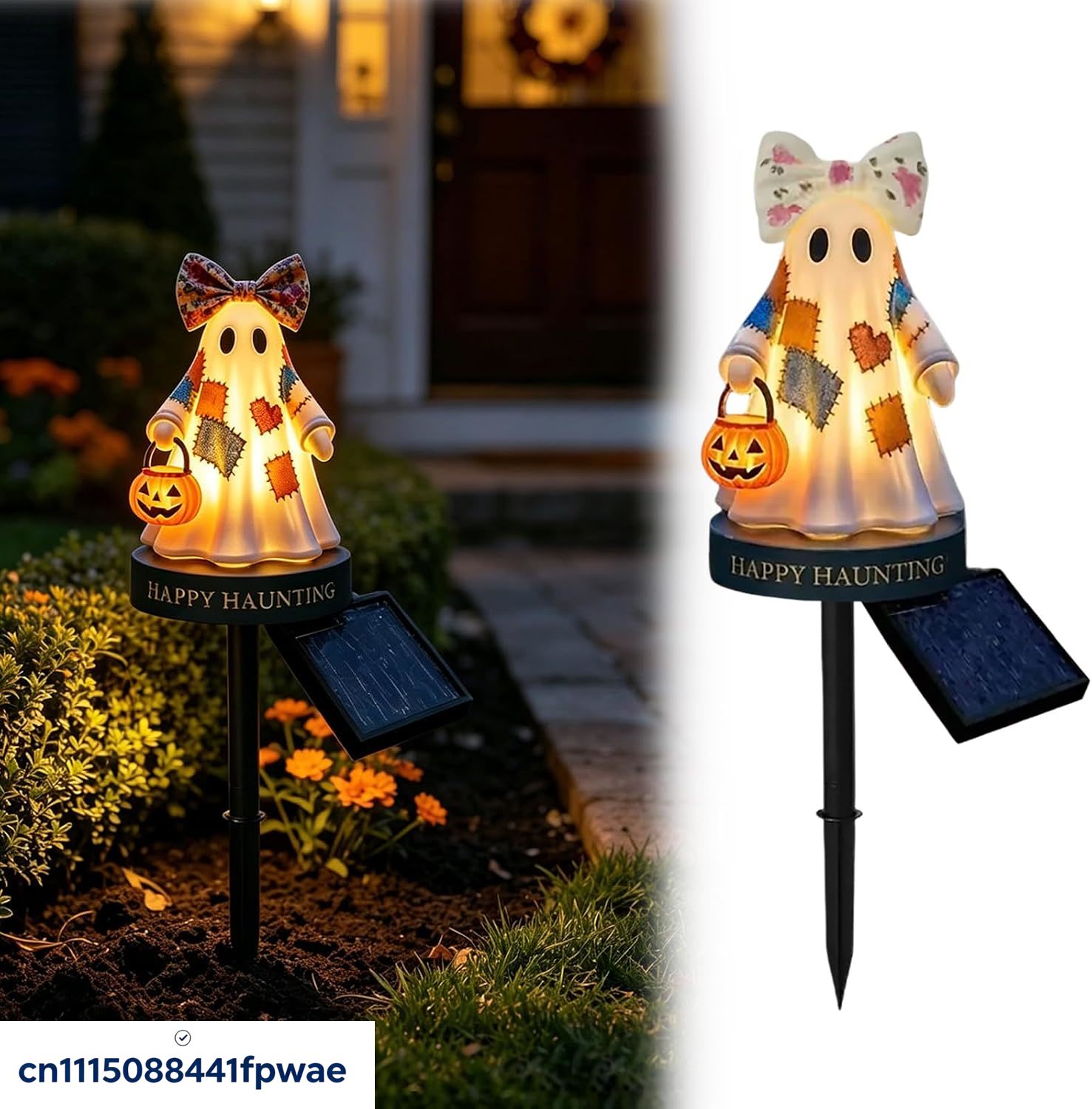 Halloween Pumpkin Decor Led - زينة الهالوين بالطاقة الشمسية للاستخدام الخارجي،