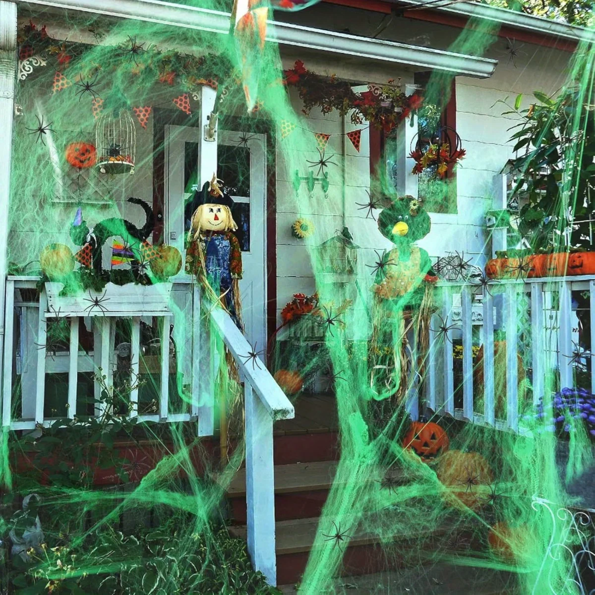 Spider Web Halloween Decoration - 1-20 قطعة، شبكة عنكبوت قطنية مرنة