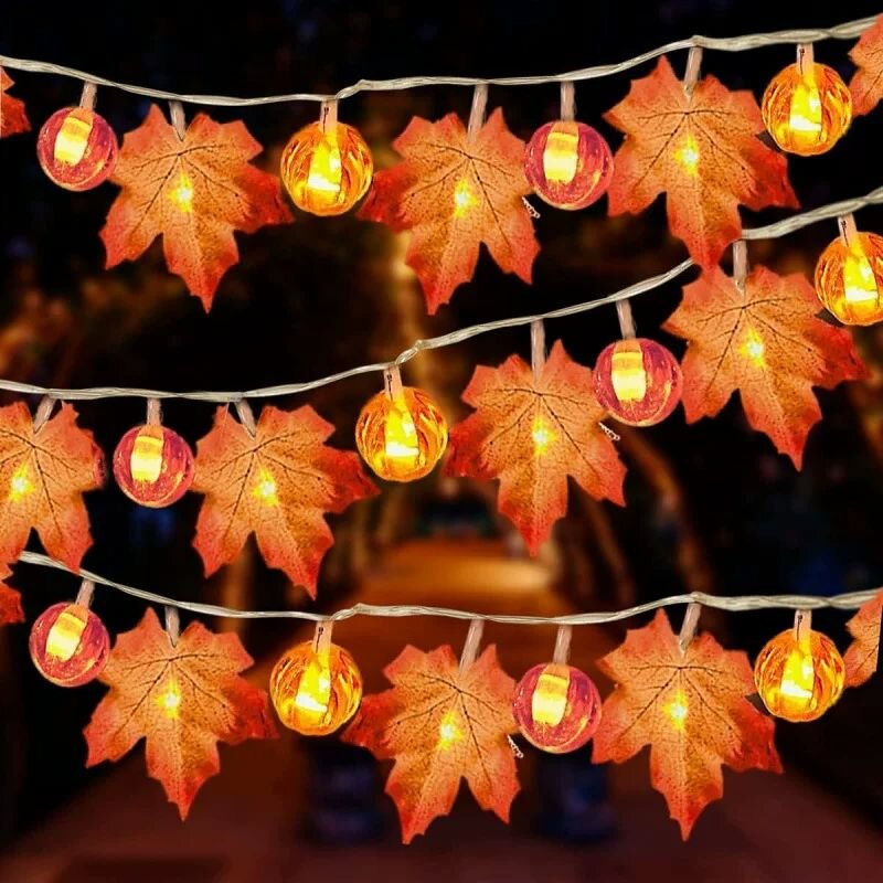 Halloween Led String Lights Orange - سلسلة أضواء على شكل قرع الهالوين