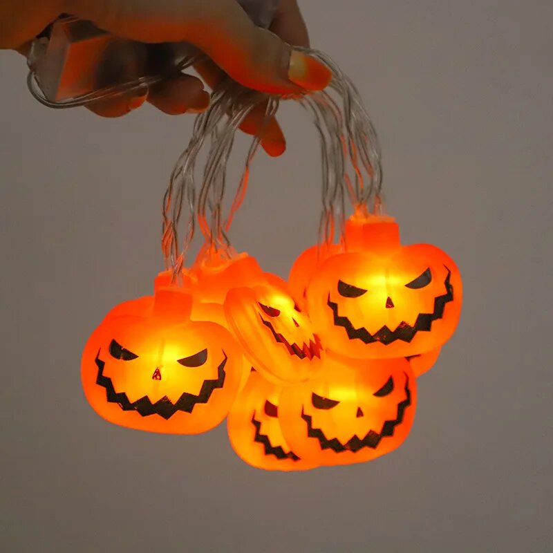 أضواء زينة على شكل قرع للهالوي - مراجعة Halloween Led String Lights Orange وسعره