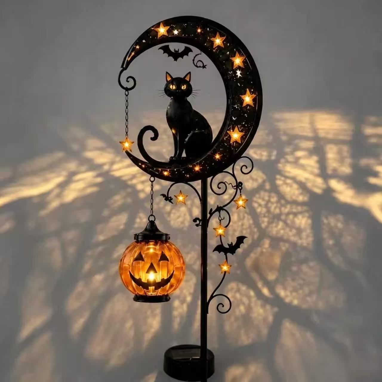 مصباح حديقة على شكل قطة سوداء  - مراجعة Pumpkin Lantern Halloween وسعره
