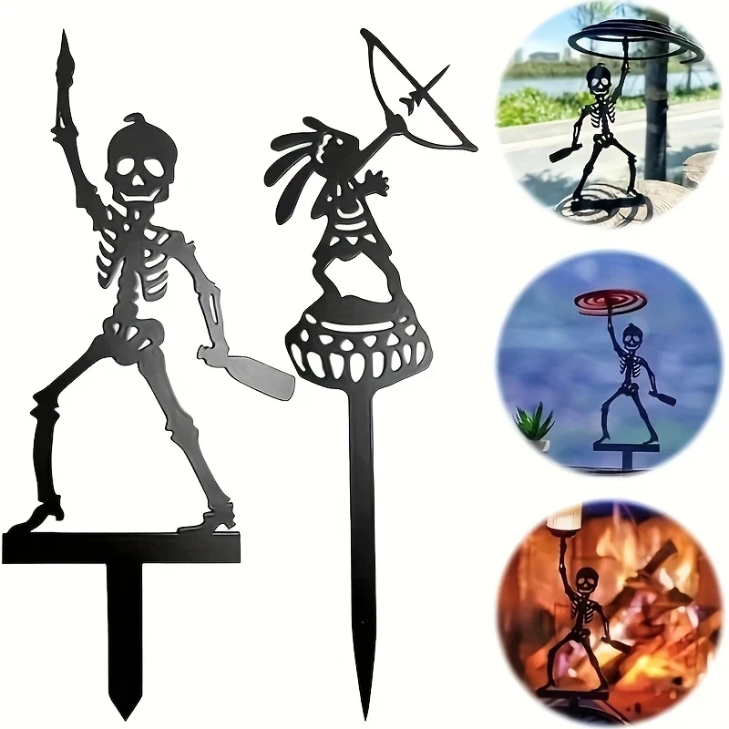 حامل رماية معدني محمول بهيكل م - مراجعة Halloween Skeleton Decoration وسعره