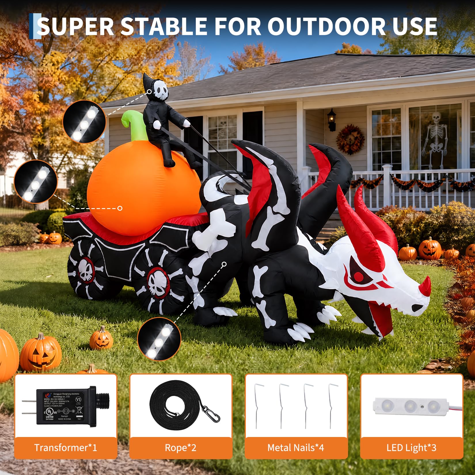 زينة الهالوين القابلة للنفخ عل - مراجعة Halloween Pumpkin Decor Led وسعره