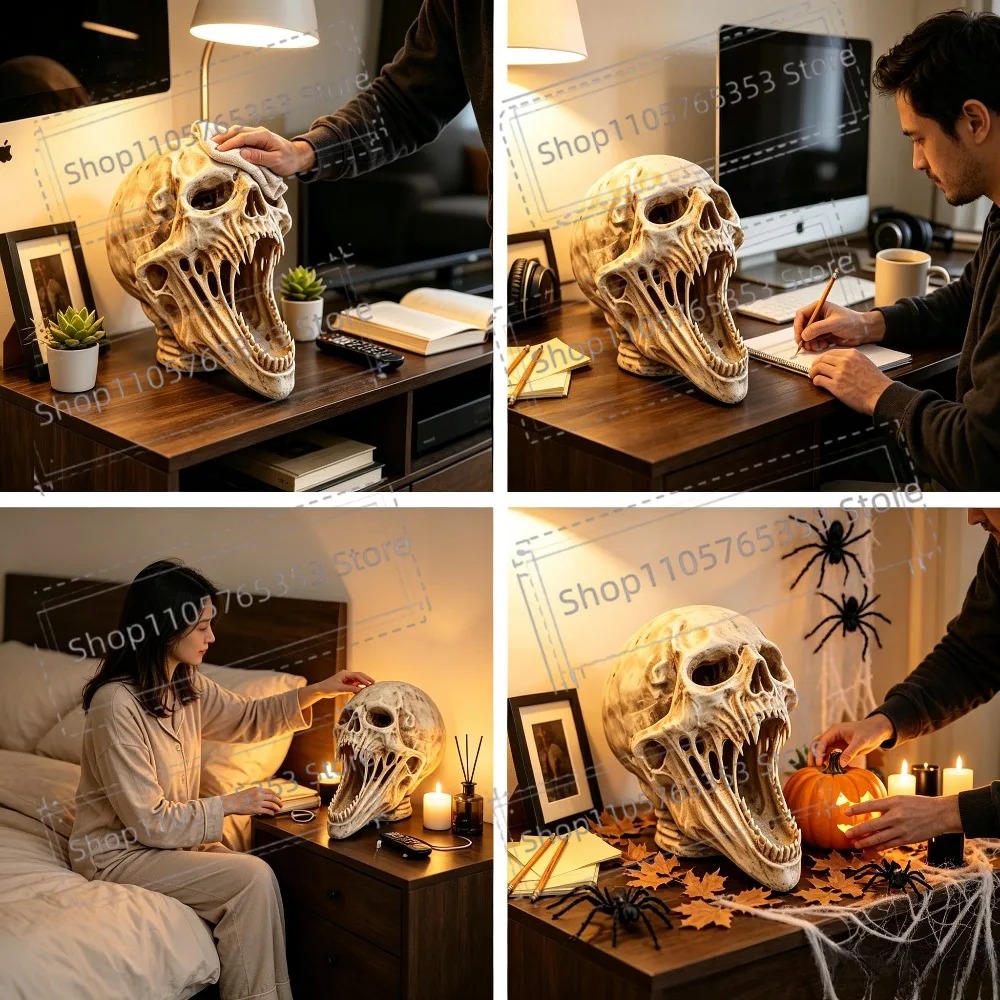 تمثال جمجمة صاخبة على الطراز ا - مراجعة Halloween Skeleton Decoration وسعره