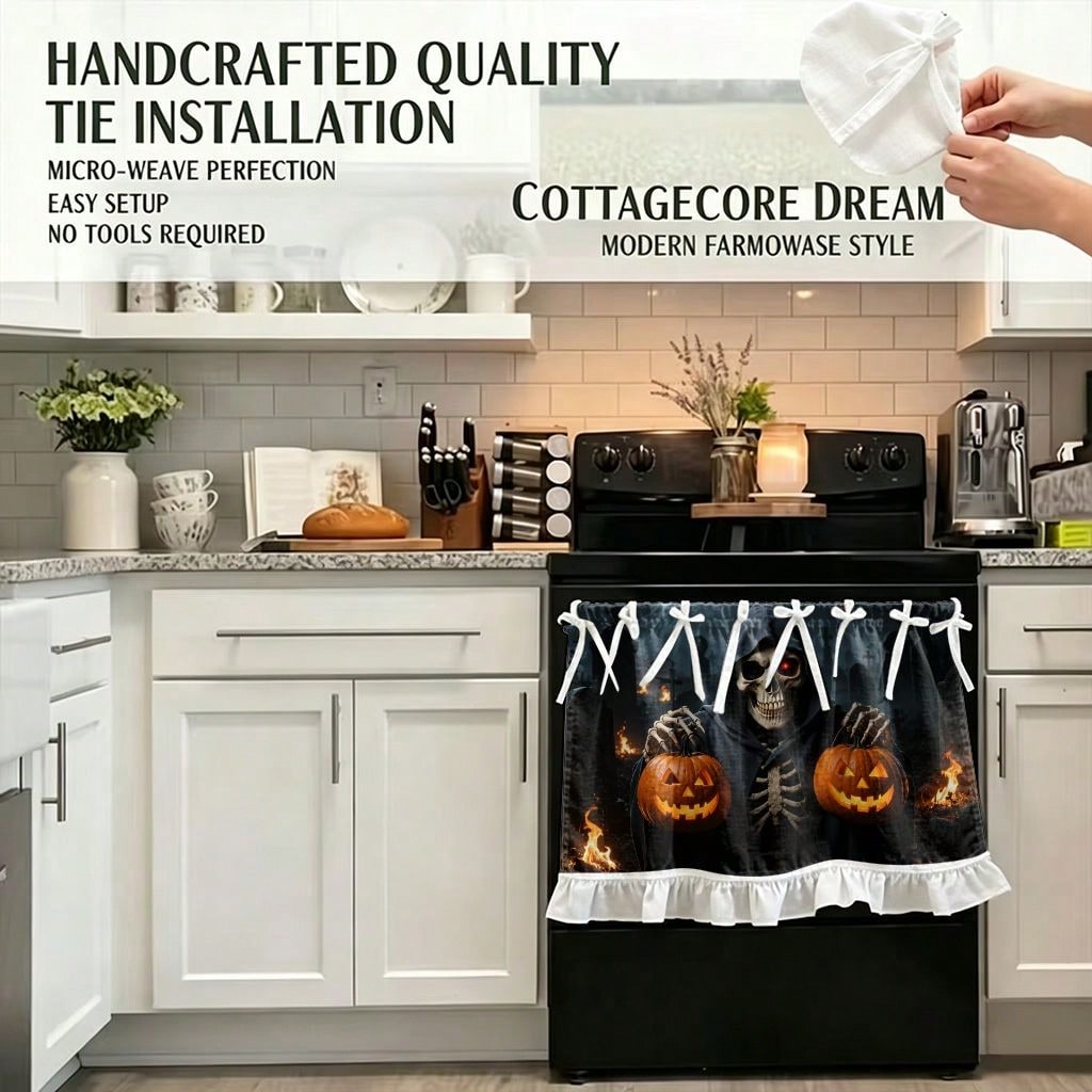 قطعة واحدة من ستارة المطبخ أو  - مراجعة Pumpkin Lantern Halloween وسعره