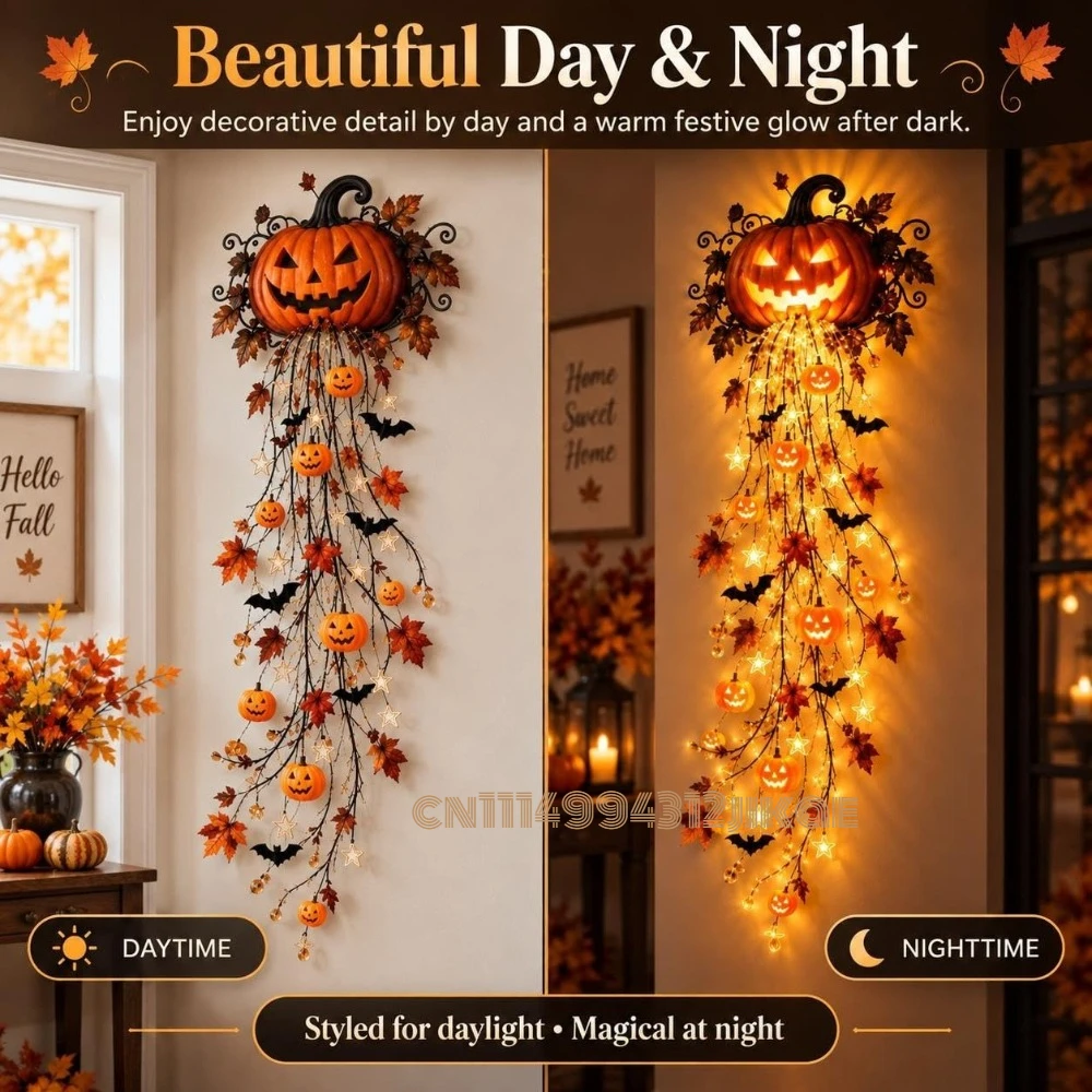 مجموعة أضواء جدارية أنيقة على  - مراجعة Halloween Led String Lights Orange وسعره