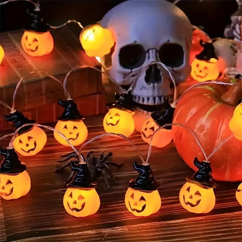 أضواء سلسلة على شكل قبعة ساحرة - مراجعة Halloween Led String Lights Orange وسعره
