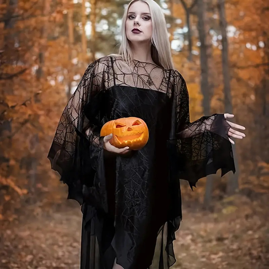 عباءة عنكبوت هالوان ، عباءة مه - مراجعة Spider Web Halloween Decoration وسعره