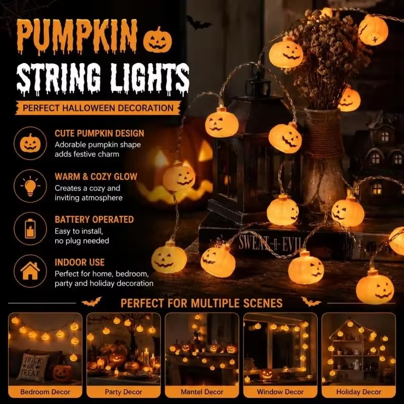 سلسلة أضواء LED على شكل قرع ال - مراجعة Halloween Pumpkin Decor Led وسعره