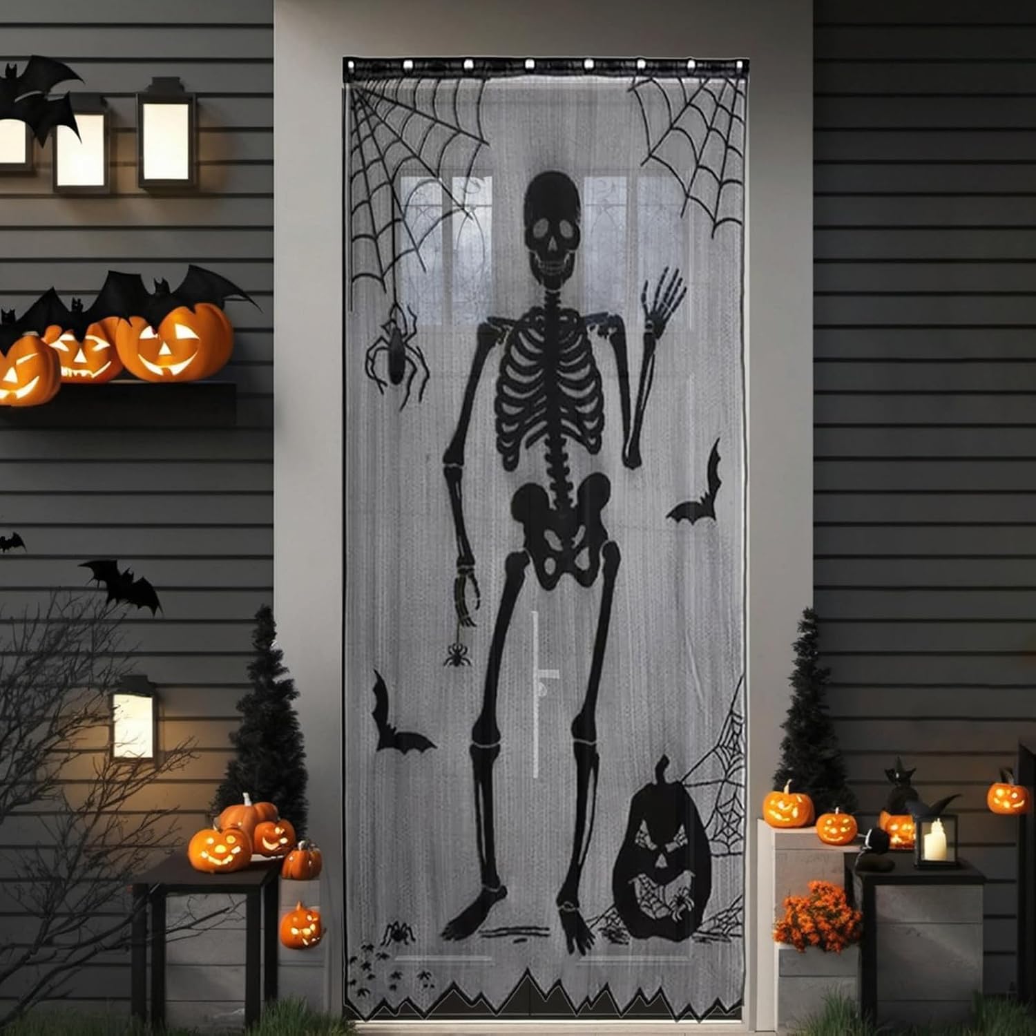 ستارة باب من الدانتيل بتصميم ه - مراجعة Halloween Skeleton Decoration وسعره