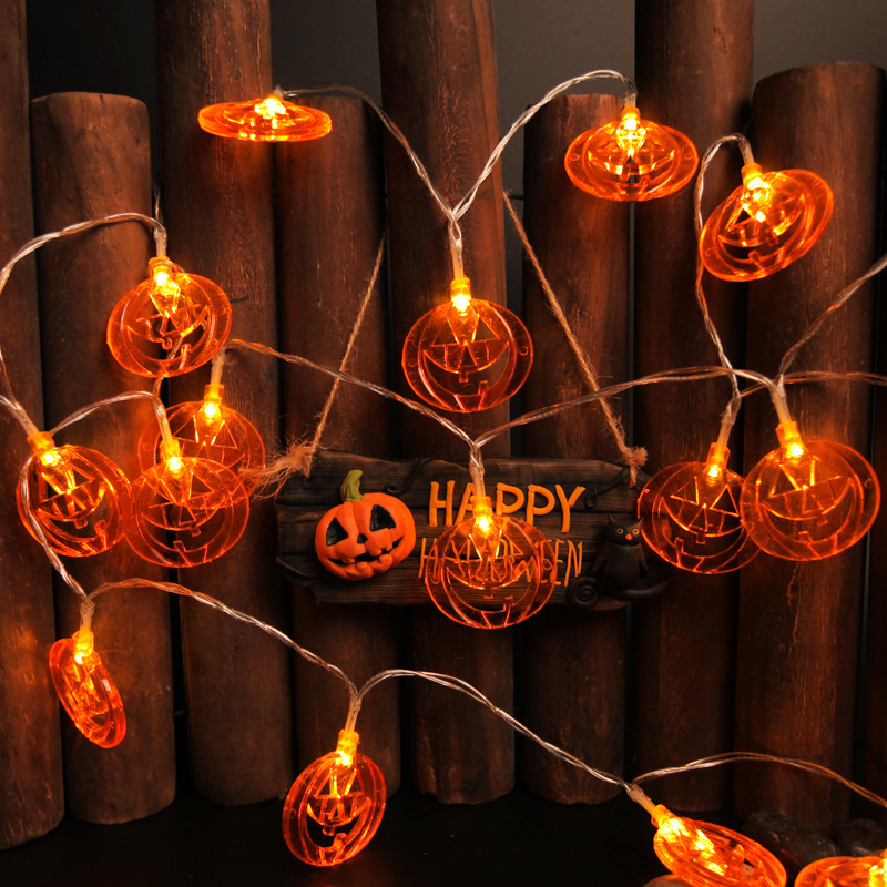 أضواء زينة على شكل قرع مقطوع ب - مراجعة Halloween Led String Lights Orange وسعره