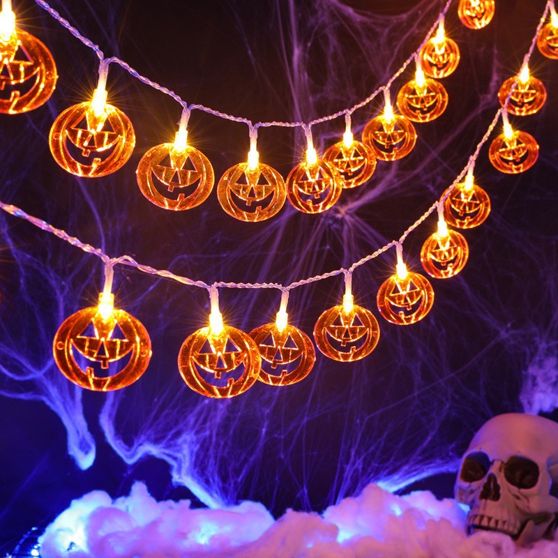 أضواء زينة على شكل قرع مقطوع ب - مراجعة Halloween Led String Lights Orange وسعره