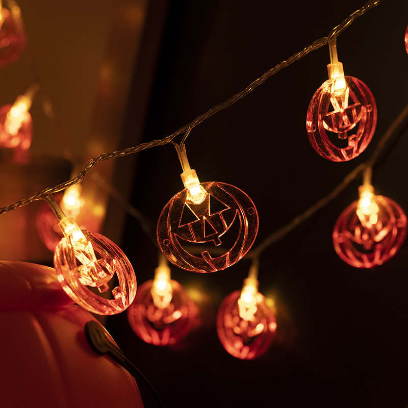 أضواء زينة على شكل قرع مقطوع ب - مراجعة Halloween Led String Lights Orange وسعره