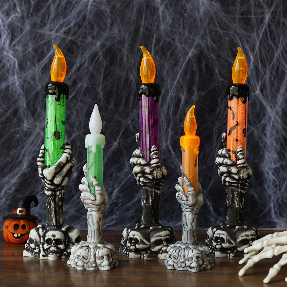 مصباح يدوي على شكل يد هيكل عظم - مراجعة Halloween Pumpkin Decor Led وسعره