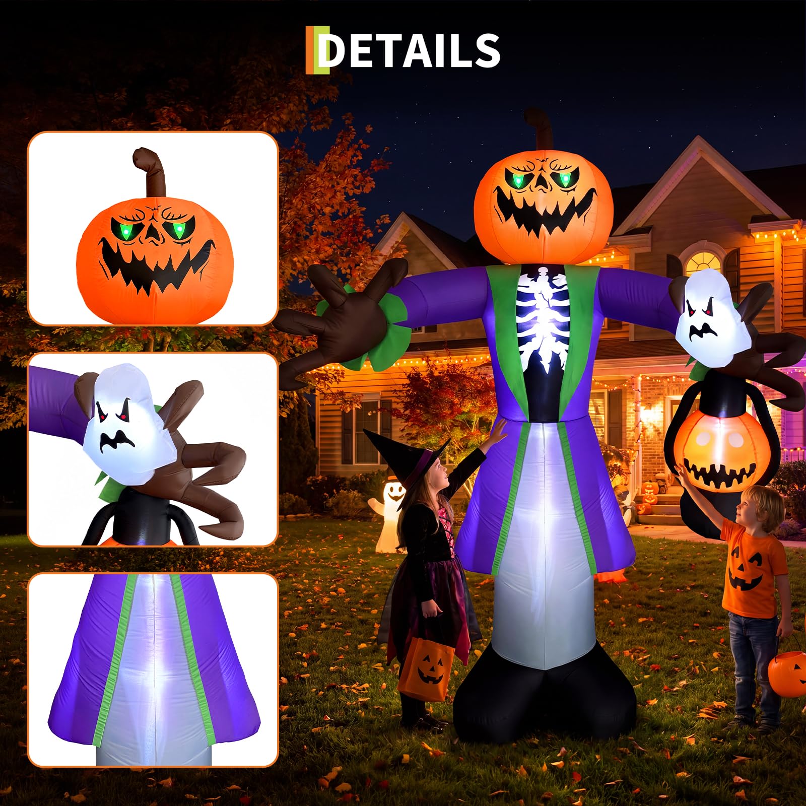 يقطينة هالوين قابلة للنفخ بطول - مراجعة Halloween Pumpkin Decor Led وسعره
