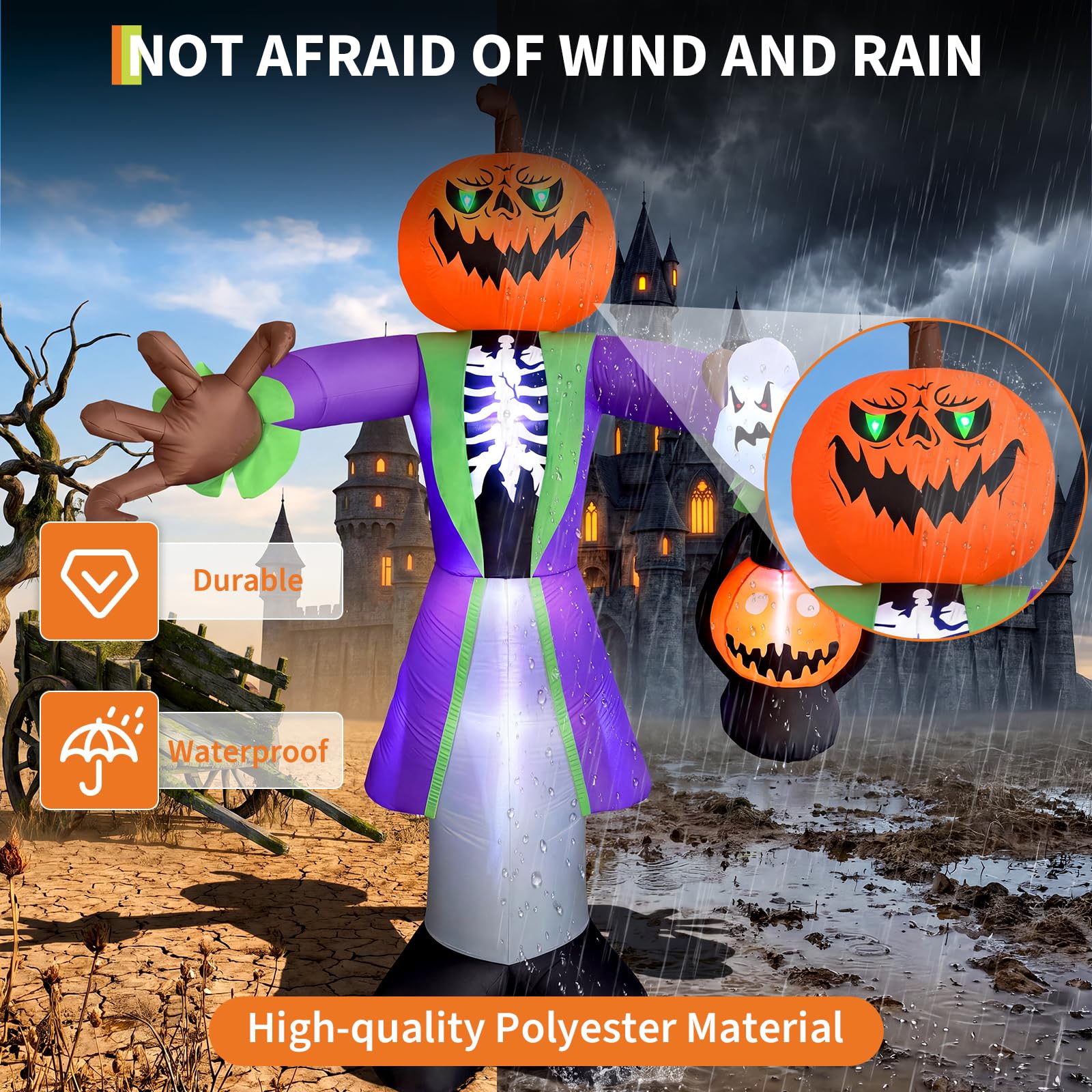 يقطينة هالوين قابلة للنفخ بطول - مراجعة Halloween Pumpkin Decor Led وسعره